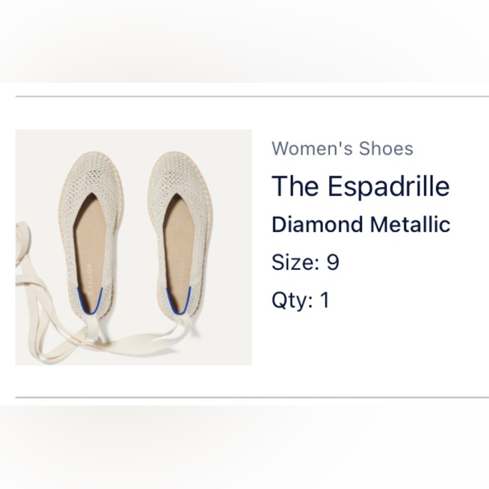 Rothy’s The Espadrille in Diamond Metallic